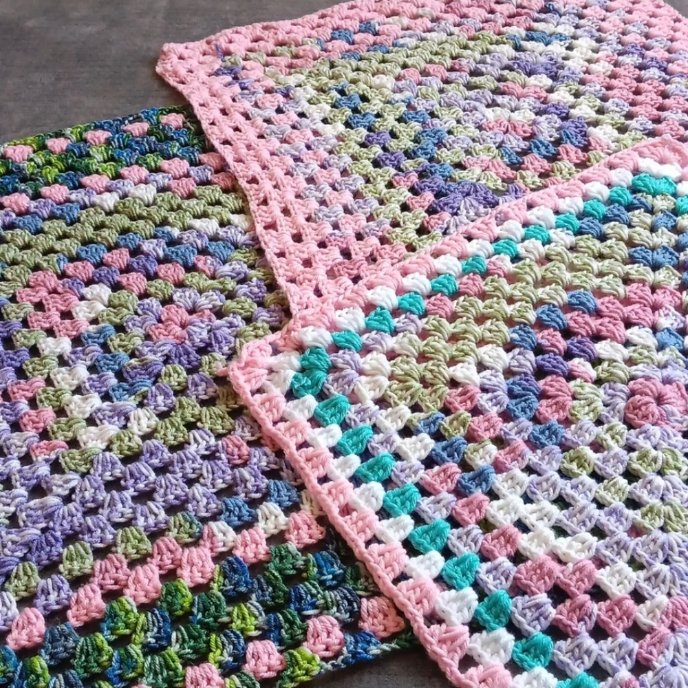 Unicorn Mermaid Inspired, Handmade Crochet 3 Pcs Mini Throw Afghan Decor Set